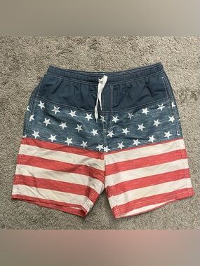 Men's Stars & Stripes Swim Board Shorts - Red, White & Blue